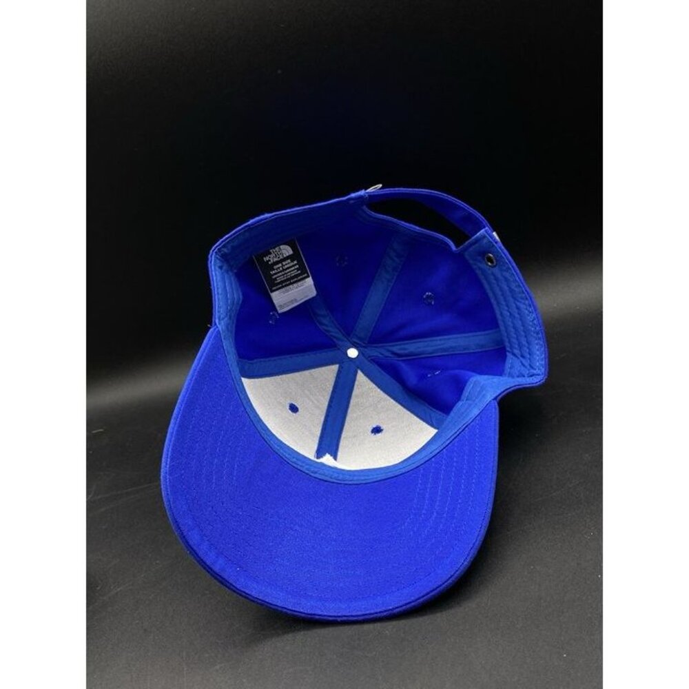 The North Face Cursive A Logo Bright Blue Hat Hiking Baseball Cap - Picture 4 of 12
